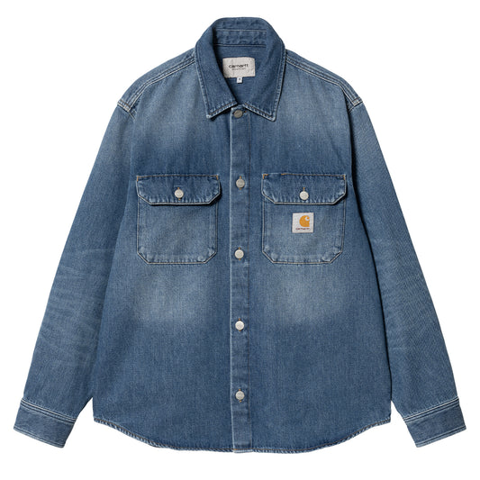 Carhartt WIP Harvey Shirt Jac Blue Dark Used Wash