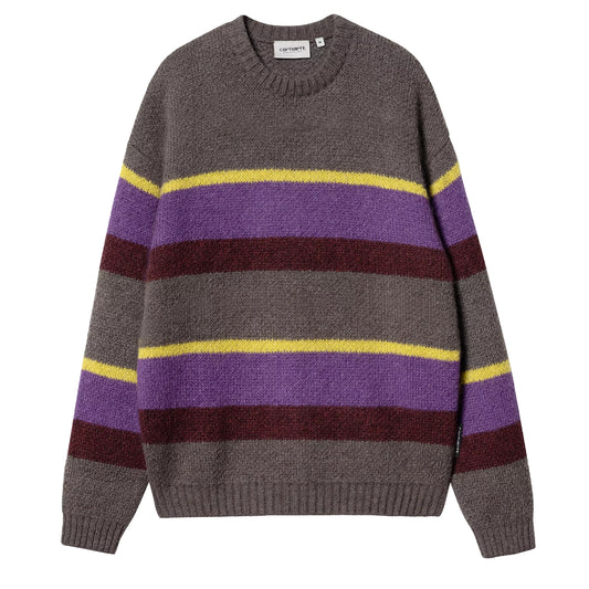 Carhartt WIP Merton Sweater Sundling Stripe Aura - The Sporting Lodge