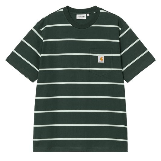 Carhartt WIP S/S Aiken Pocket T-Shirt Aiken Stripe / Conifer