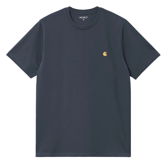 Carhartt WIP S/S Chase T-Shirt Dusky Blue / Gold