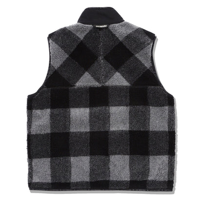 And Wander Womens Check Boa Vest Gray - The Sporting Lodge