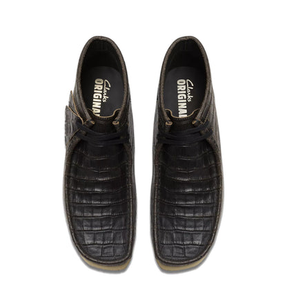 Clarks Originals Wallabee Boot Black Crocodile