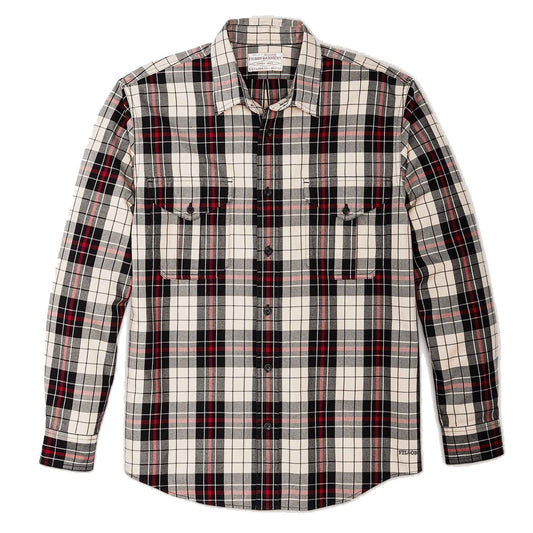 Filson Light Weight Alaskan Guide Shirt Guide Light Cotton Off-white Black Red