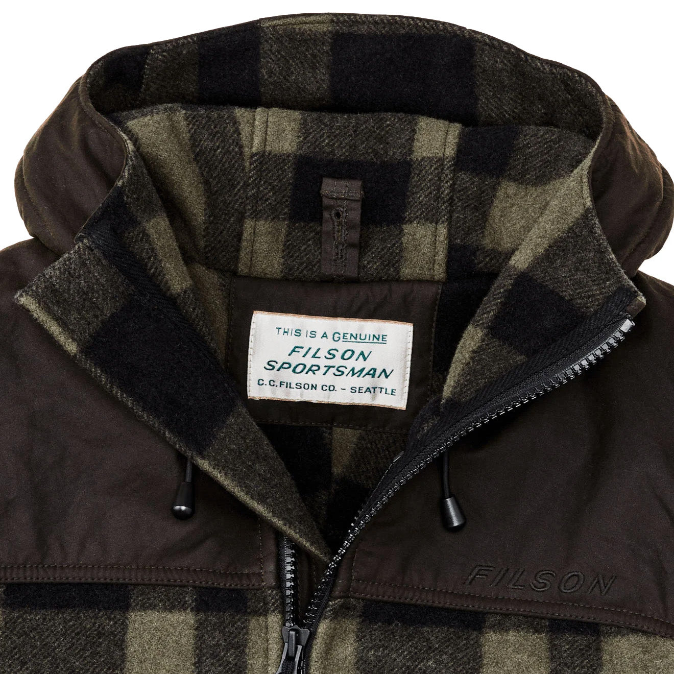 Filson Mackinaw Hunting Jacket Otter Green / Black Plaid - The Sporting Lodge