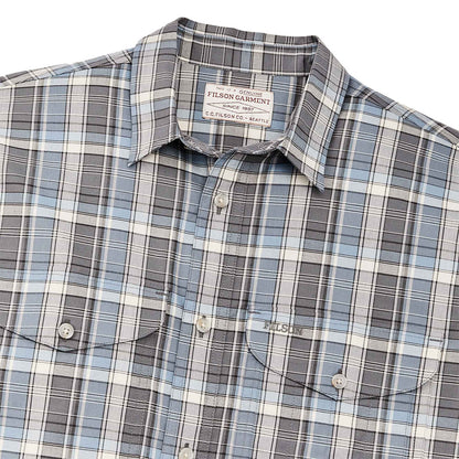 Filson Twin Lakes Short Sleeve Sport Shirt Gray / Blue / Cream - The Sporting Lodge