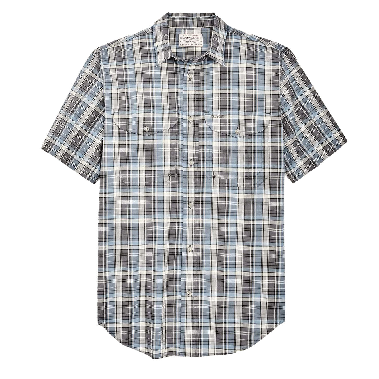 Filson Twin Lakes Short Sleeve Sport Shirt Gray / Blue / Cream - The Sporting Lodge