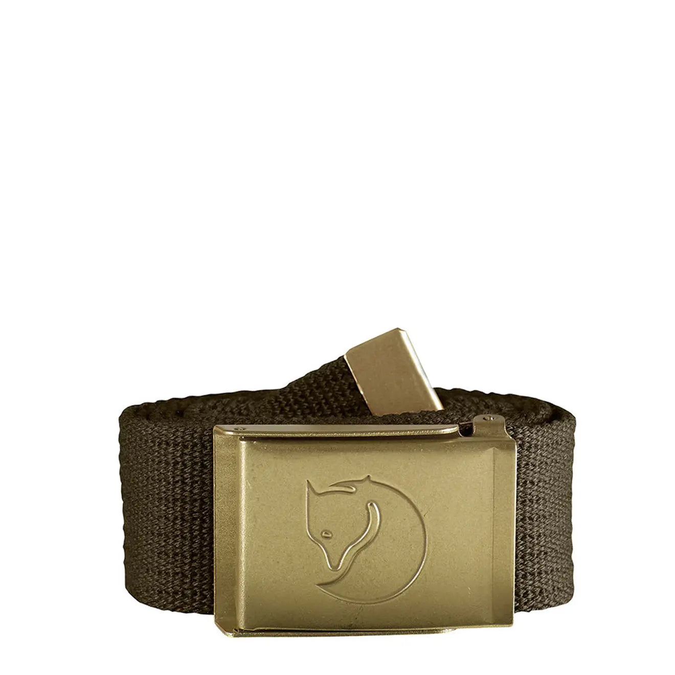 Fjallraven Canvas Brass Belt 4cm Dark Olive - The Sporting Lodge