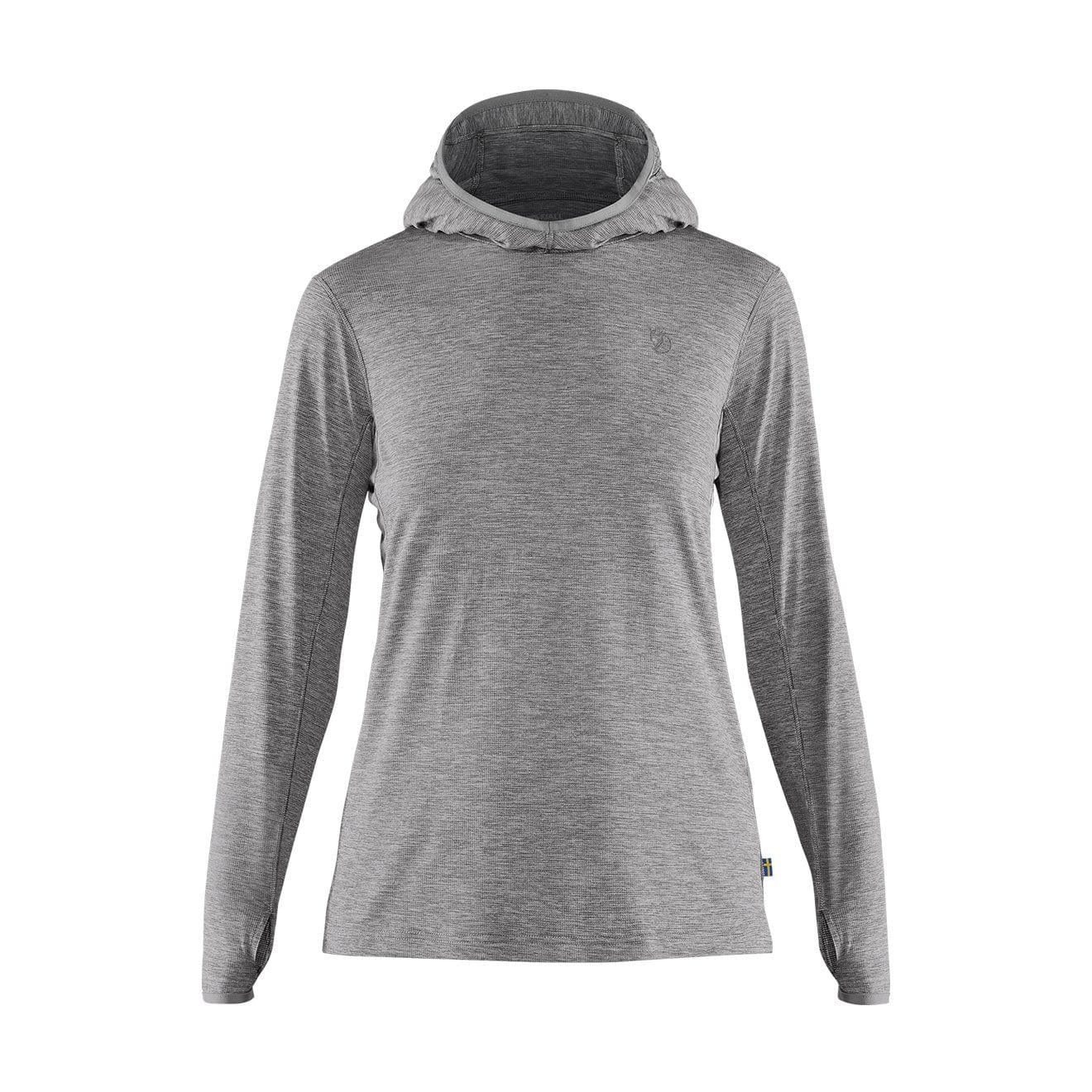 Fjallraven Womens Abisko Sun-Hoodie LS Hooded T-Shirt Shark Grey - The Sporting Lodge