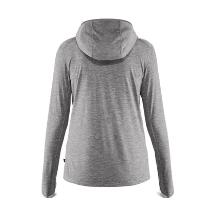 Fjallraven Womens Abisko Sun-Hoodie LS Hooded T-Shirt Shark Grey - The Sporting Lodge