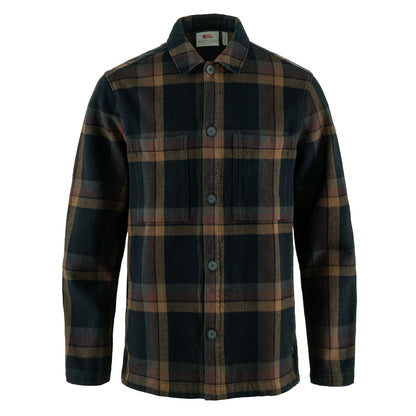 Fjallraven Singi Flannel Overshirt Dark Navy / Wood Brown - The Sporting Lodge