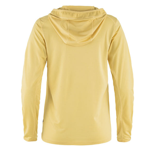 Fjallraven Womens Abisko Sun-Hoodie LS Hooded T-Shirt Mais Yellow - The Sporting Lodge