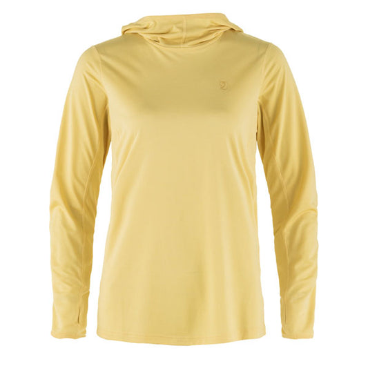 Fjallraven Womens Abisko Sun-Hoodie LS Hooded T-Shirt Mais Yellow - The Sporting Lodge