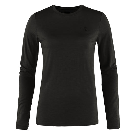 Fjallraven Womens Abisko Wool LS Black - The Sporting Lodge