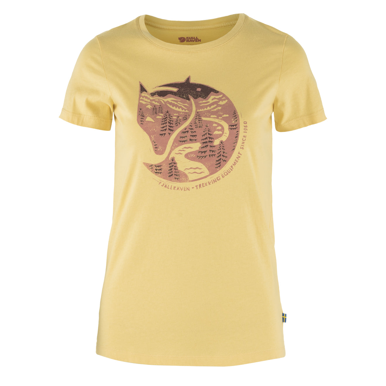 Fjallraven Womens Arctic Fox Print T-Shirt Mais Yellow - The Sporting Lodge