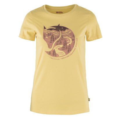 Fjallraven Womens Arctic Fox Print T-Shirt Mais Yellow - The Sporting Lodge