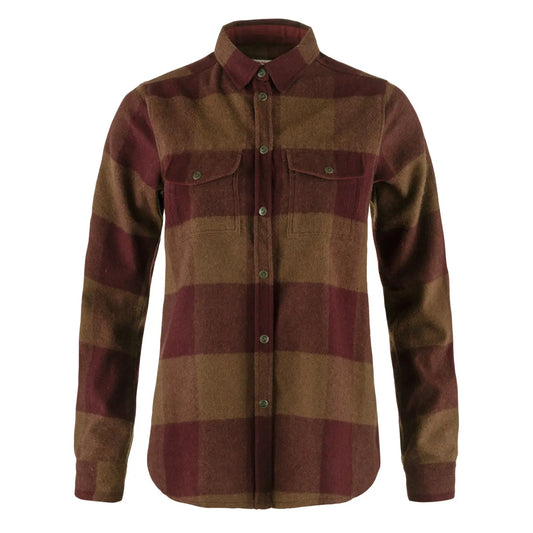 Fjallraven Womens Canada Shirt Autumn Leaf / Bordeaux Red - The Sporting Lodge