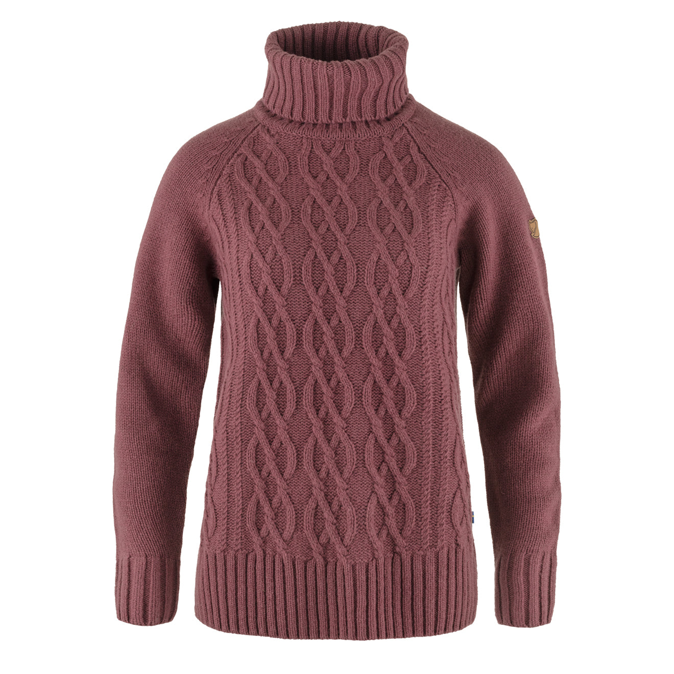 Fjallraven Womens Ovik Cable Knit Roller Neck Mesa Purple - The Sporting Lodge