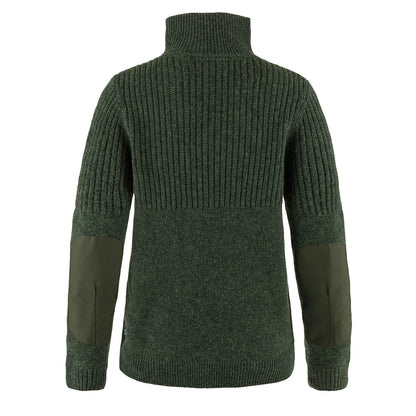 Fjallraven Womens Ovik Half Zip Knit Deep Forest - The Sporting Lodge