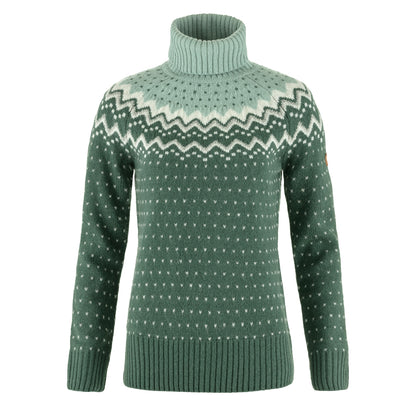 Fjallraven Womens Ovik Knit Roller Neck Deep Patina / Misty Green - The Sporting Lodge