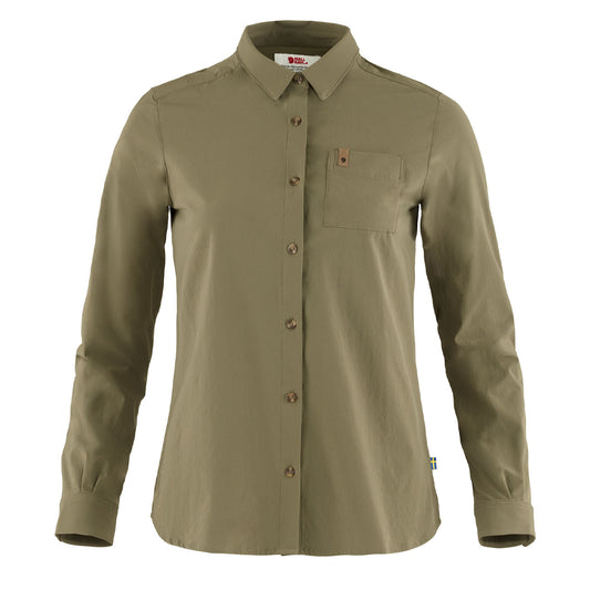 Fjallraven Womens Ovik Lite Shirt LS Green - The Sporting Lodge