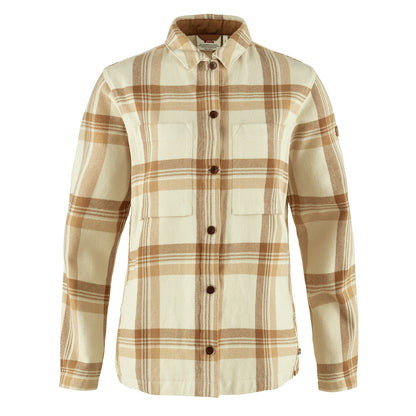 Fjallraven Womens Singi Flannel Overshirt Chalk White / Dune Beige - The Sporting Lodge