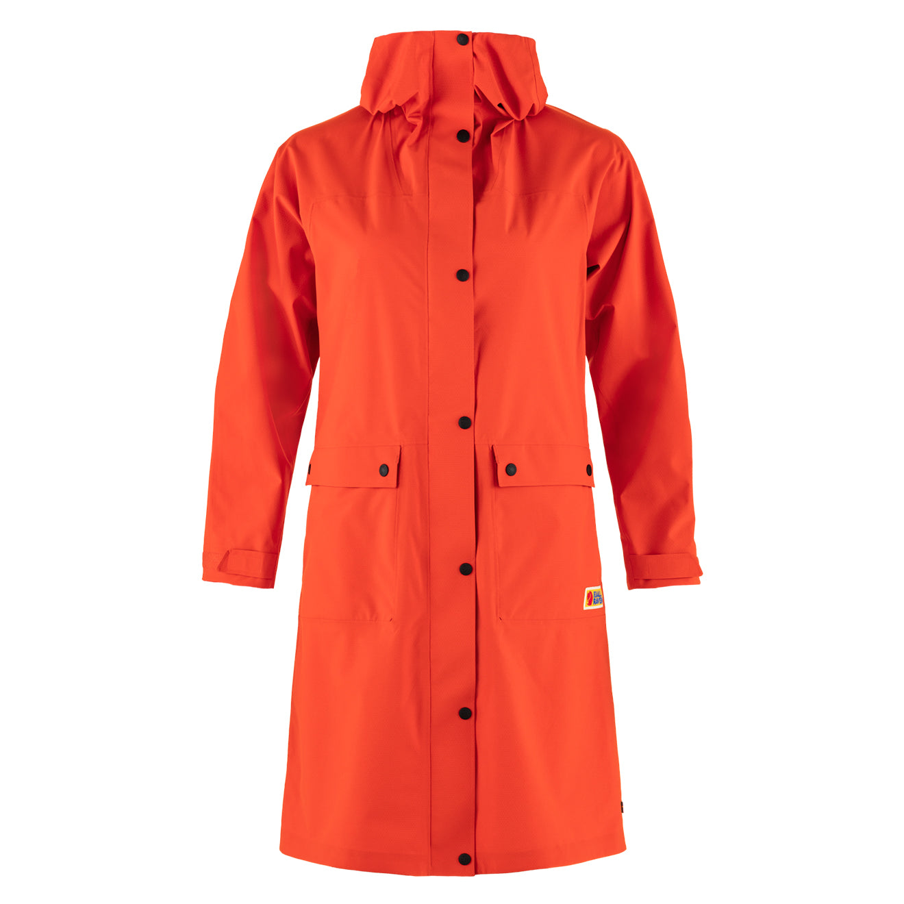 Fjallraven Womens Vardag Rain Parka Flame Orange - The Sporting Lodge