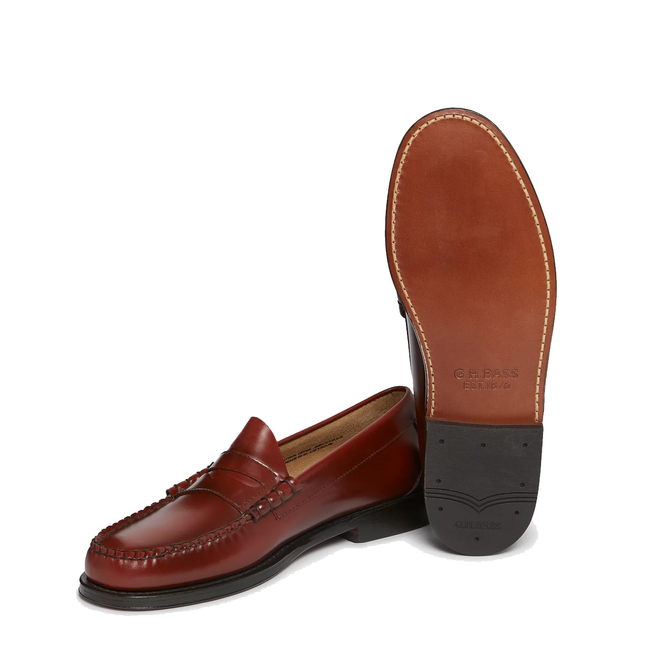 G.H.Bass Weejuns Larson Penny Loafers Smoke Paprika Leather