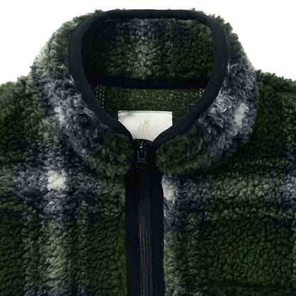 Gramicci Shadow Plaid Sherpa Jacket Olive Shadow Plaid