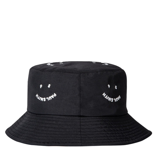 Paul Smith PS Happy Allover Bucket Hat Black