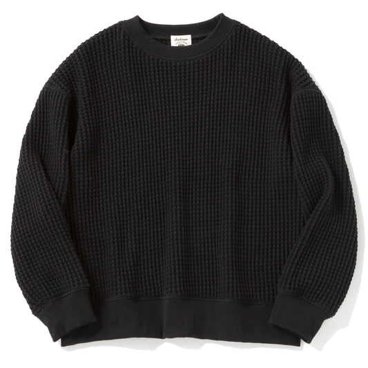 Jackman Waffle Crewneck Black - The Sporting Lodge