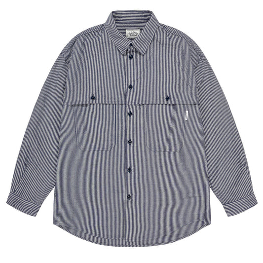 Kappy Stripe Pocket Work Shirt Navy