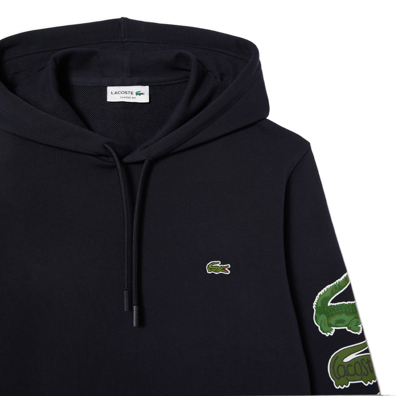 Lacoste Contrast Crocodile Hoodie Navy Blue