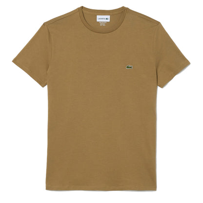 Lacoste Crew Neck Pima Cotton Jersey T-Shirt Cookie Brown - The Sporting Lodge