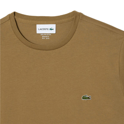 Lacoste Crew Neck Pima Cotton Jersey T-Shirt Cookie Brown - The Sporting Lodge