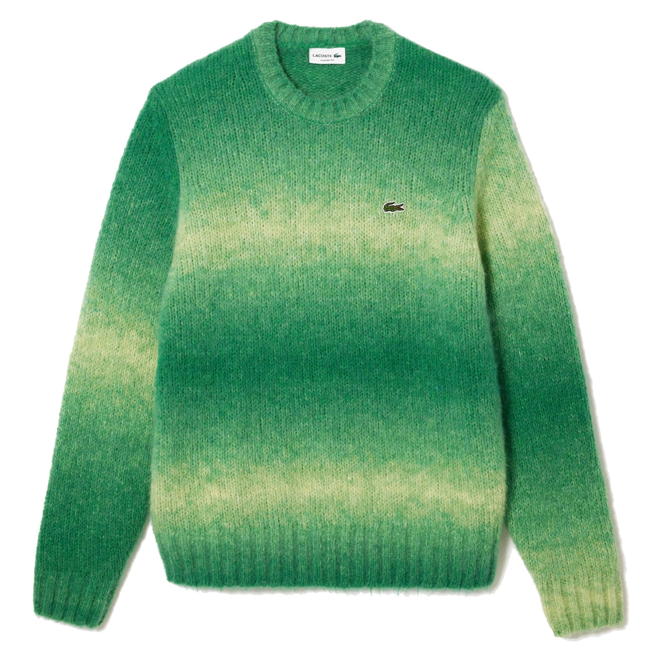 Lacoste Ombr Ao Effect Alpaca Wool Sweater Green White The Sporting Lodge