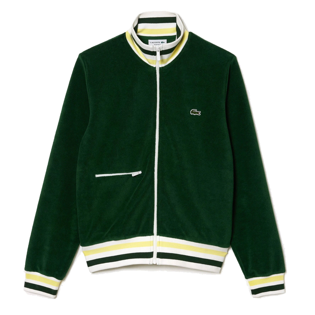 Lacoste Towelling Zip Through Jacket Green - The Sporting Lodge