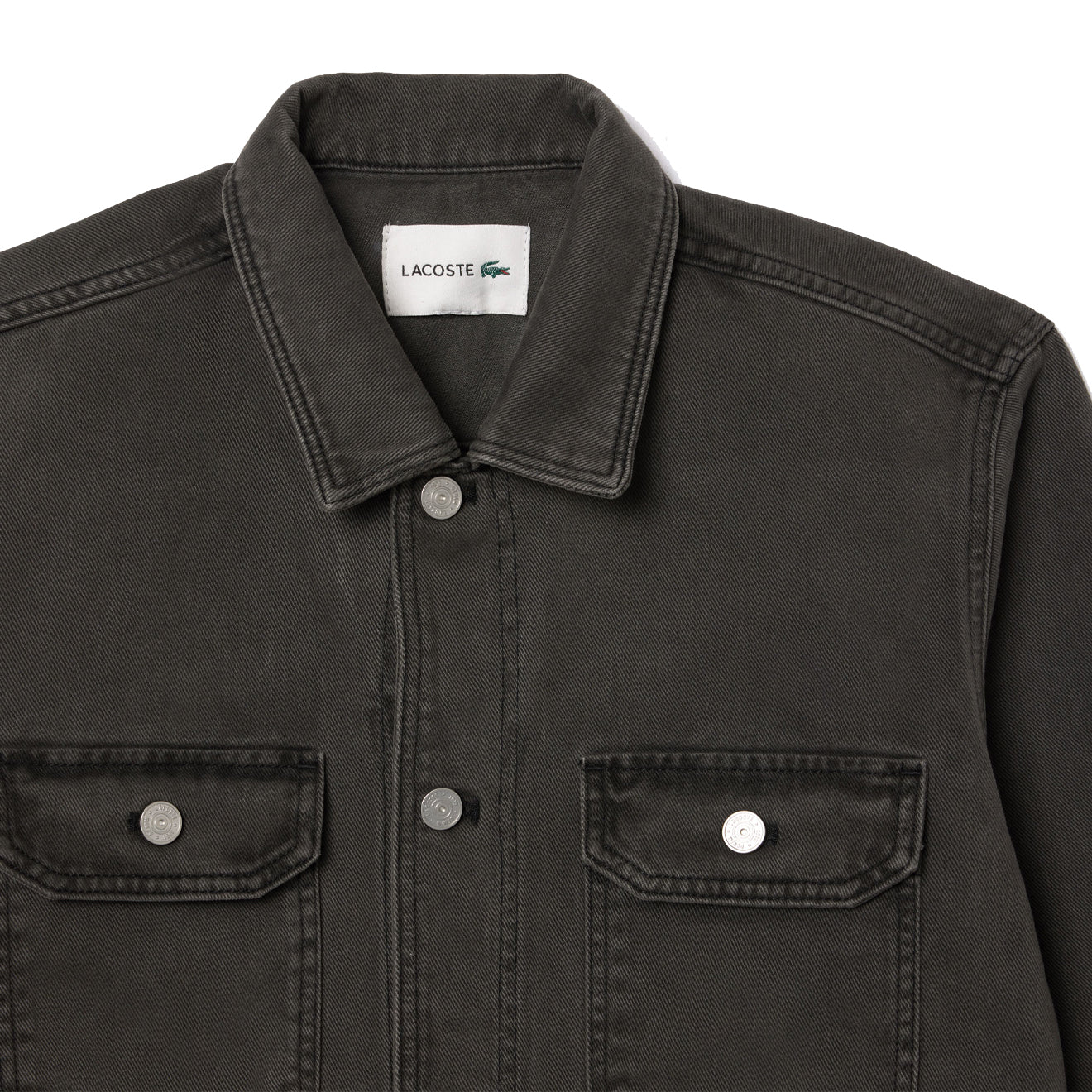 Lacoste Coloured Denim Classic Collar Overshirt  Eco Noir