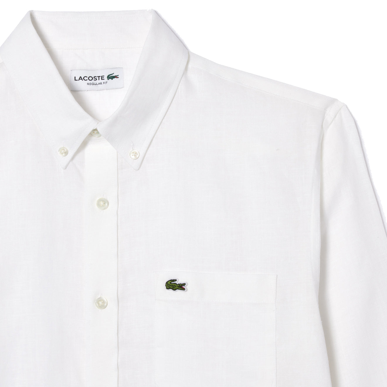 Lacoste Linen Shirt White - The Sporting Lodge