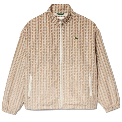 Lacoste Monogram Print Ombre Effect Sportsuit Jacket Brown / Beige / White - The Sporting Lodge