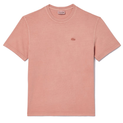 Lacoste Natural Dyed Jersey T-Shirt Eco Rose - The Sporting Lodge