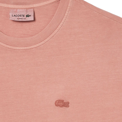 Lacoste Natural Dyed Jersey T-Shirt Eco Rose - The Sporting Lodge