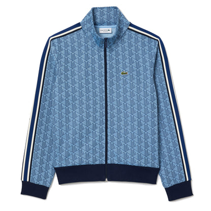 Lacoste Paris Zip-Up Jacquard Track Jacket Light Blue / Blue - The Sporting Lodge