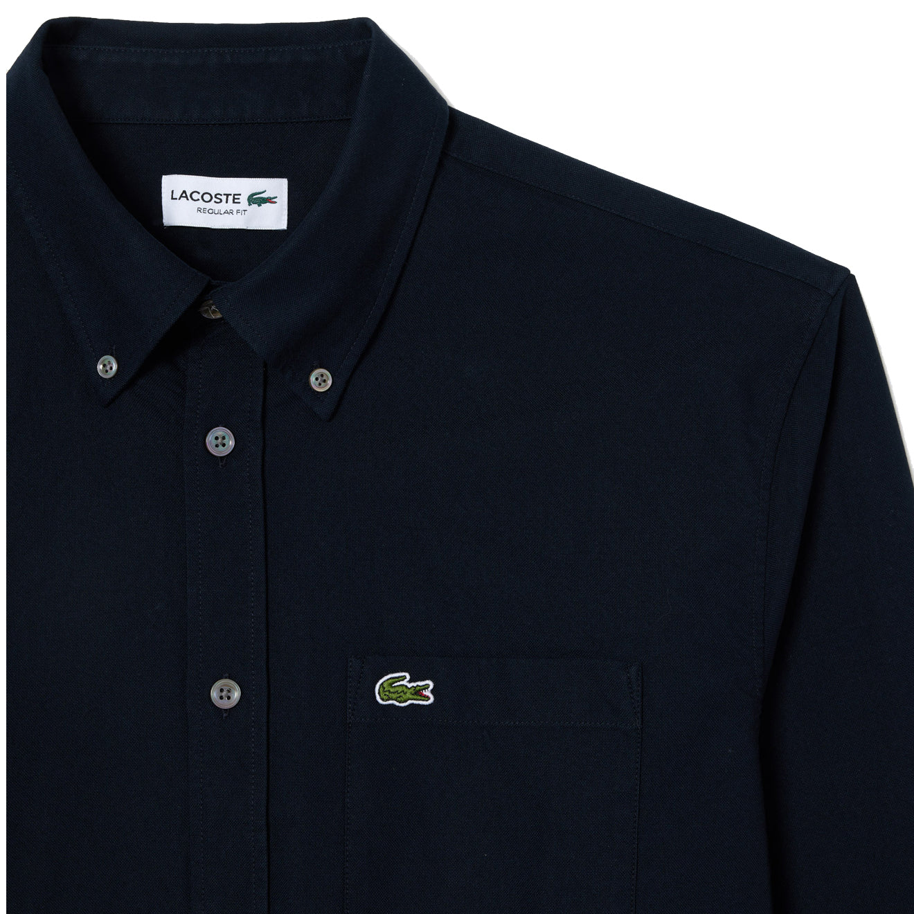 Lacoste Regular Fit Oxford Shirt Navy Blue - The Sporting Lodge