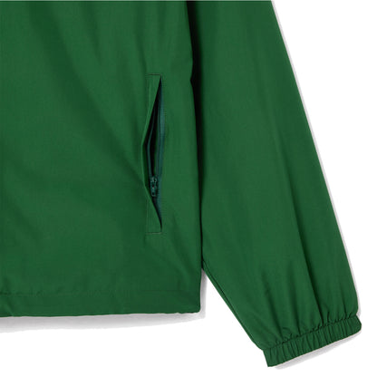 Lacoste Short Water-Resistant Sportsuit Jacket w/ Removable Hood Pine Green - The Sporting Lodge