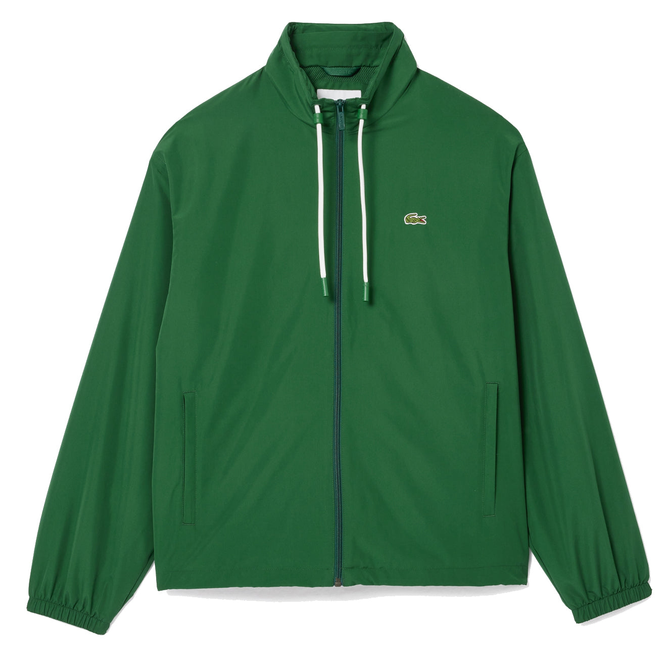 Lacoste Short Water Resistant Sportsuit Jacket w Removable Hood Pine Green