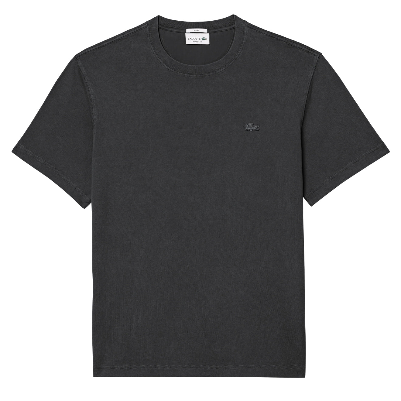 Lacoste Washed Effect Heavy Cotton T-Shirt Black