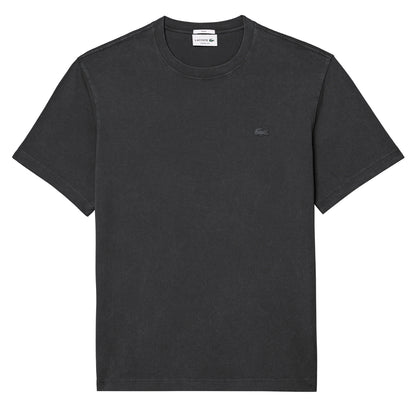 Lacoste Washed Effect Heavy Cotton T-Shirt Black