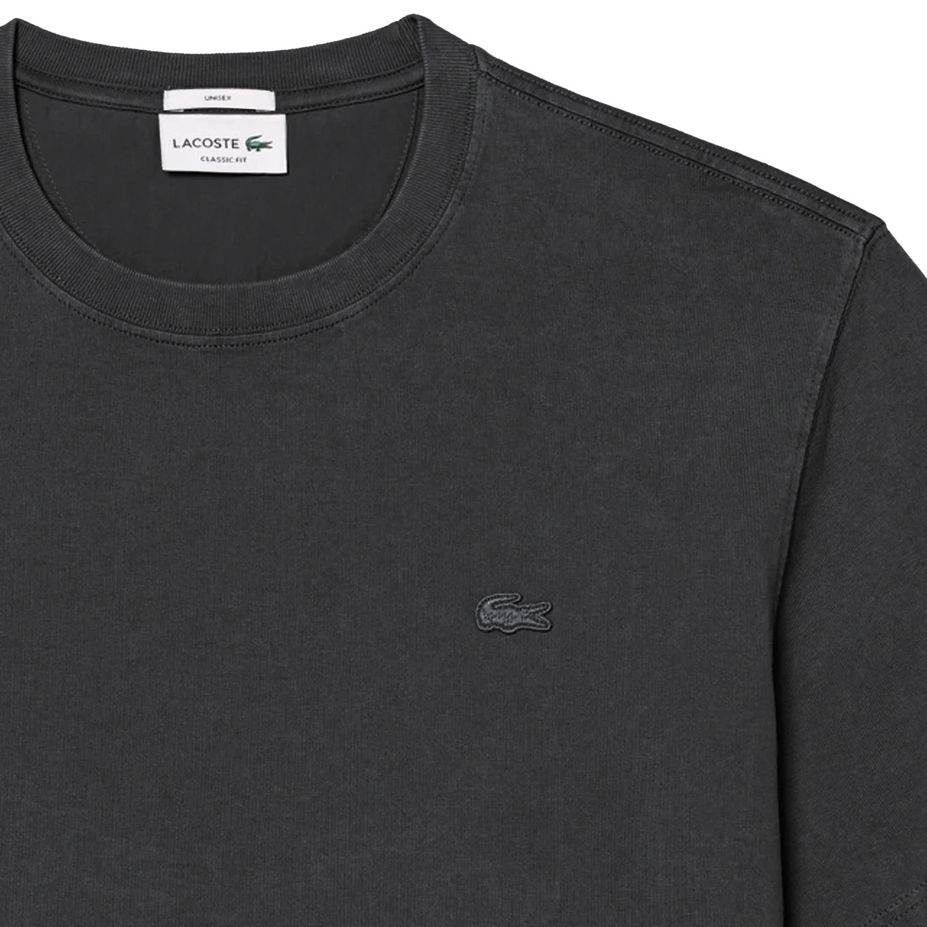 Lacoste Washed Effect Heavy Cotton T-Shirt Black