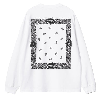 Carhartt WIP Womens L/S Paisley Shirt White / Black Stone Washed