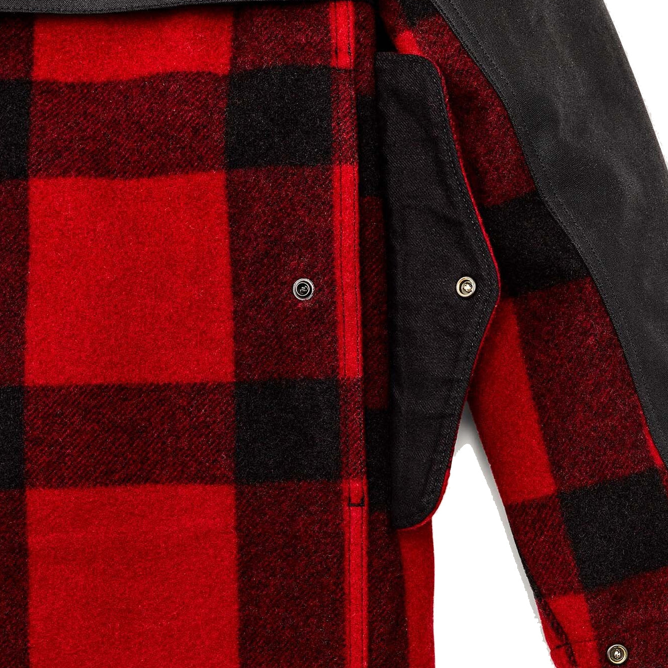 Filson Mackinaw Wool Double Coat Red Black Classic Plaid - The Sporting Lodge